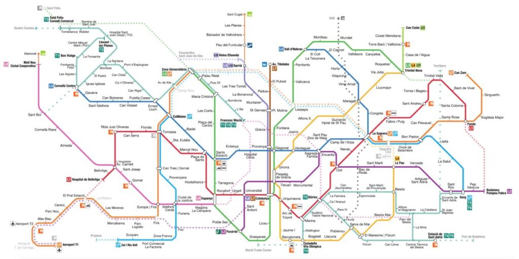 Barcelona Metro and FGC Map